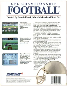 GFL Championship Football box cover back